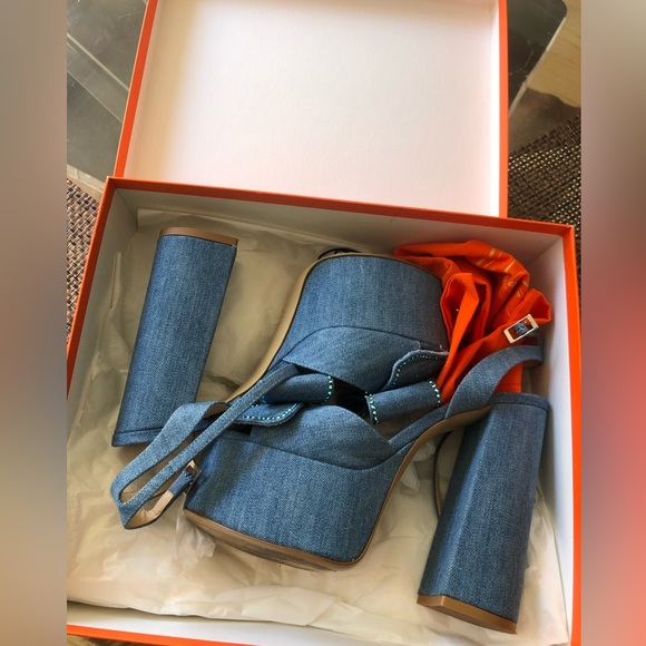 Nalebe by Amina Means upendi platform heels in denim size 38.5 - Picture 4 of 10